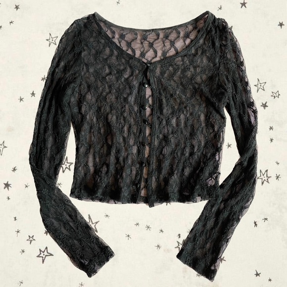 sheer black lace top 🐈‍⬛ - Picture 1 of 2